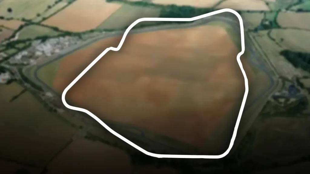 Castle Combe Track Layout with a background satellite image of the location