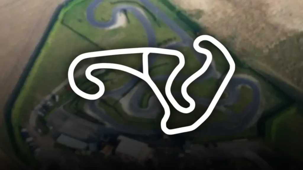 Red Lodge Karting Track Layout with a background satellite image of the location