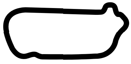 black outline of llandow circuit